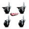 Service Caster 3'' Soft Rubber Wheel Swivel 7/8'' Square Stem Caster Set 2 Brakes, 4PK SCC-SQ20S314-SRS-PLB-78-2-S-2 - alternate 4